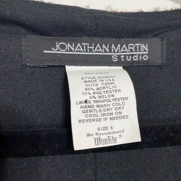 Jonathon Martin Multi Color Textured Long Sleeve Lined Dress Sz 8 - Picture 3 of 9
